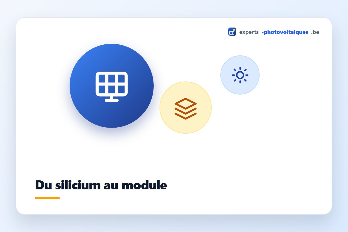 Fabrication de panneaux solaires : cellules de silicium assemblées en module