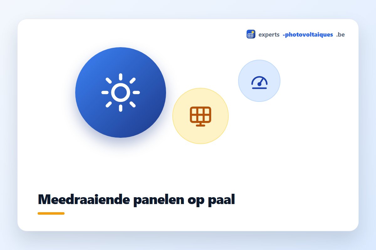 Meedraaiende zonnepanelen op een paal die de zon volgen